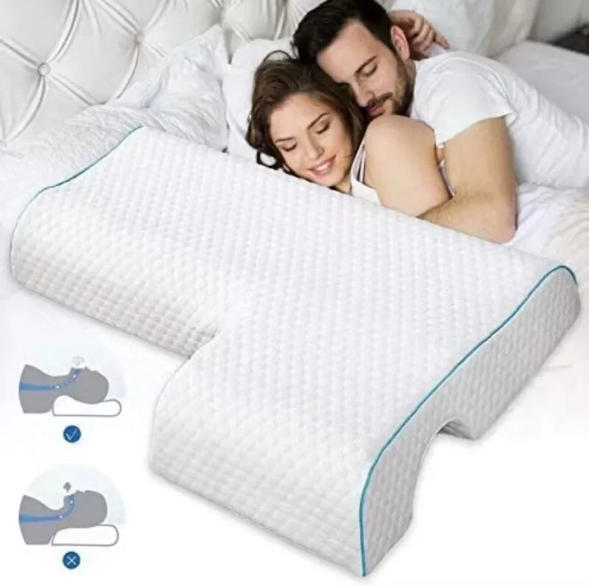 Almohada de espuma viscoelástica para parejas